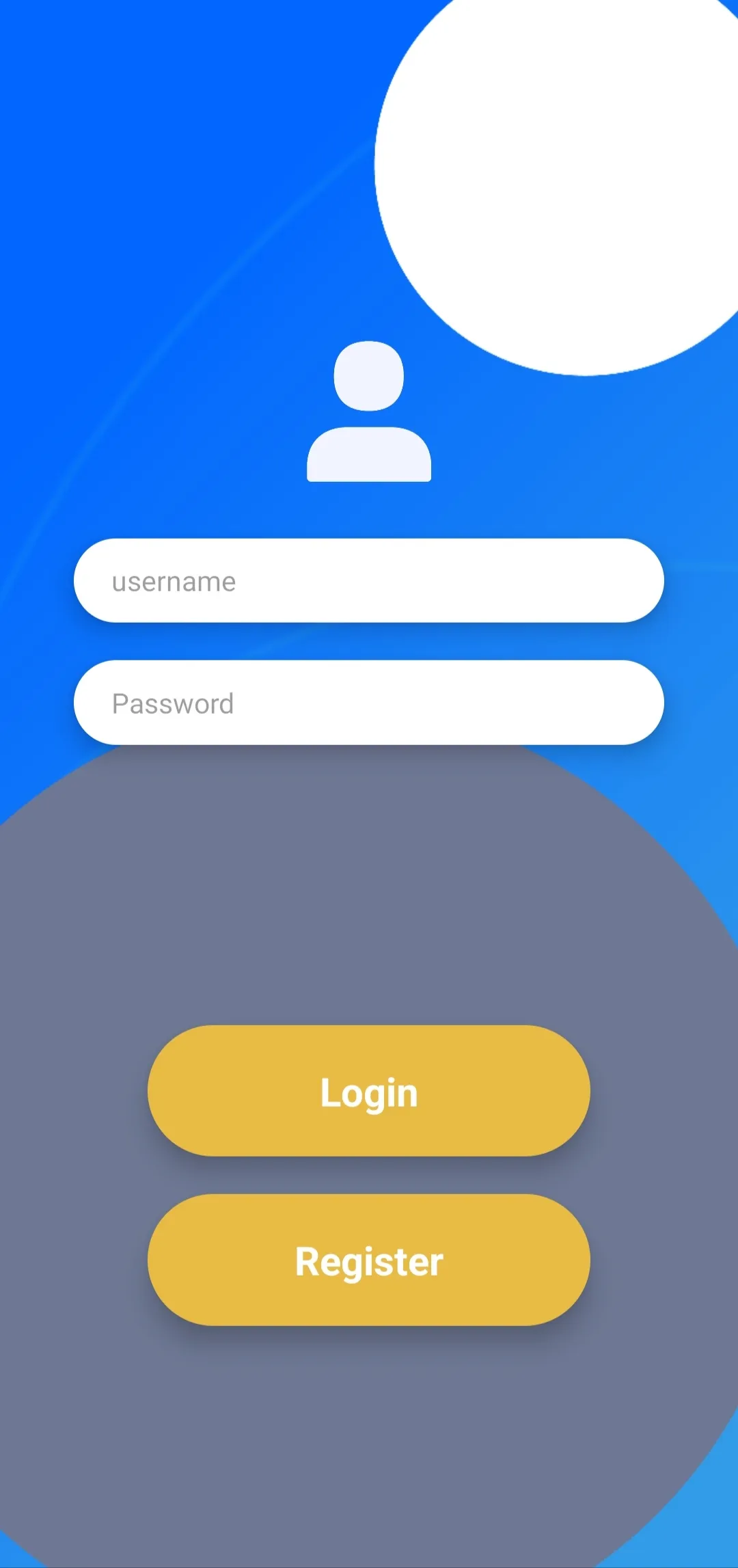 Talk2You login and registration screen